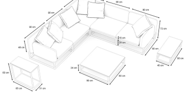 Designový venkovní sedací set Mito Corner